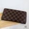LV CLEMENCE WALLET LONG BROWN DAMIER DAMIER CANVAS GHW