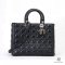 DIOR LADY LARGE BLACK LAMB GHW