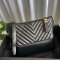 CHANEL GABRIELLE MEDIUM BLACK CHEVRON CALF SGHW