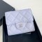 CHANEL TRIFOLD WALLET SHORT PURPLE CAVIAR SHW