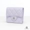 CHANEL TRIFOLD WALLET SHORT PURPLE CAVIAR SHW