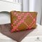 BOTTEGA CLUTCH 25 BROWN PINK SMALL STRIP