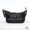 GUCCI HALF MOON HOBO 40 BLACK LOGO GG CALF GHW