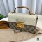 GUCCI PADLOCK MINI WHITE BROWN STRAP GG MONOGRAM GHW