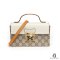 GUCCI PADLOCK MINI WHITE BROWN STRAP GG MONOGRAM GHW