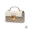 GUCCI PADLOCK MINI WHITE BROWN STRAP GG MONOGRAM GHW