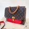 Louis Vuitton LOCKY MM BROWM MONOGRAM RED CANVAS GHW