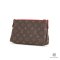 Louis Vuitton PALLAS CLUTCH 23 BROWN MONOGRAM RED CANVAS GHW