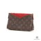 Louis Vuitton PALLAS CLUTCH 23 BROWN MONOGRAM RED CANVAS GHW