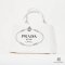 PRADA CANAPA TOTE 28 WHITE DENIM GHW