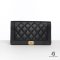 CHANEL BIFOLD WALLET LONG BLACK CAVIAR GHW