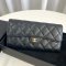 CHANEL LONG WALLET CLASSIC BLACK CAVIAR GHW