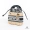 DIOR LADY MY ABC MINI BLACK CREAM NATURAL WICKER GHW