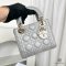 DIOR LADY MY ABC MINI GREY LAMB GHW