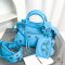 BALENCIAGA LE CAGOLE BLUE CALF SHW
