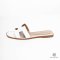 HERMES ORAN SANDAL 41.5 WHITE CALF