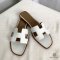 HERMES ORAN SANDAL 41.5 WHITE CALF