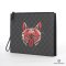 GUCCI CLUTCH 28 BLACK RED WOLF GG SUPREME MONOGRAM SHW
