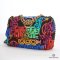  CHANEL FLAP 19 26 BLACK GRAFFITI NEON NYLON SGHW