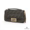 FENDI BAGUETTE 22 BROWN FF MONOGARM JACQUARD GHW