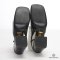  GUCCI HORSEBIT MULES 37 BLACK BEIGE CALF GHW