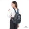 MCM BACKPACK MEDIUM NAVY GRAY CANVAS SHW