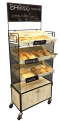 Bread rack ชั้นโชว์รุ่นตาข่าย และลังไม้ 3 ใบพร้อมตู้เก็บสินค้า 36x62x170 cm.