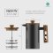 Hillkoff : อุปกรณ์ทำกาแฟ เฟรนช์เพรสดับเบิ้ลวอลล์ อินซูเลท ด้ามจับไม้ 1000ml