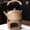 Pottery Teapot Japanese Retro กาน้ำชา ลวดลายผิวเรียบหรูมีเอกลักษณ์ พร้อมที่จับ