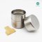 Tin stainless steel Canister with Sifter กระป๋องสแตนเลส กระป๋อง ทรงกระบอก พร้อมตะแกรงร่อนผงชาในตัว