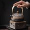 Pottery Teapot Japanese Retro กาน้ำชา ลวดลายผิวเรียบหรูมีเอกลักษณ์ พร้อมที่จับ