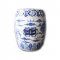 Foo Dog Patterned Blue and White Hand-painted Chinese Garden Stool