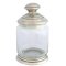 Pop Jar / Pewter Decorate / D: 9.6  H: 15.5 cms.