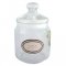 Pop Jar / Pewter Tea Label / D 13.5  H: 21  cms.