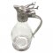 Wine Decanter w/Pewter Base & Stag Head Handle