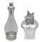 Wine Decanter w/Pewter Base, Collar & Stopper with fox figurine