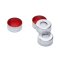 For 2 ml Crimp top Vial Dai. 11 mm, Open-topped aluminum cap and red PTFE/white Silicone septa