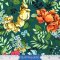 Andover Fabrics Jewel Tones Tropical Flowers Green