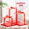 กล่องเค้ก PVC ฐานสีแดงฝาใส ขนาด 1 ปอนด์ ไม่รวมโบว์ 1 ใบ