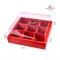 กล่องสีแดง 9 ช่อง ฝาใส + กระดาษคาด 1 ใบ ตรุษจีน