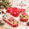 ถ้วยฟอยล์พิมพ์ลายคริสต์มาส Christmas สีแดง พร้อมฝา 10 ใบ