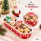 ถ้วยฟอยล์พิมพ์ลายคริสต์มาส Christmas สีแดง พร้อมฝา 10 ใบ