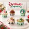 ถ้วยคัพเค้กเคลือบทอง+ฝา คละลายคริสต์มาส Christmas 50 ใบ
