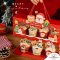 กล่องคัพเค้กลายแซนต้าคริสต์มาส  4 หลุม Christmas 5 ใบ