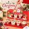 กล่องคัพเค้กลายแซนต้าคริสต์มาส  4 หลุม Christmas 5 ใบ