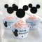 Mickey Mouse HBD เซ็ทกระโปรงคัพเค้ก + ป้ายปัก 12 ชุด