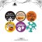 สติกเกอร์ดวงกลมคละลาย Halloween 30 ดวง
