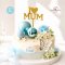 ป้ายปักเค้กอคิลิคสีทอง Mother's Day วันแม่ 1 ชิ้น