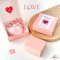 กล่องหูช้างสีชมพู 10 ใบ ไม่รวมสติกเกอร์ ตัวเลือกขนาด / วาเลนไทน์ Valentine