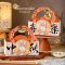 กล่องขนมไหว้พระจันทร์ 4 ลูก หูหิ้ว Moon Cake พร้อมป้ายห้อย (5 ใบ)